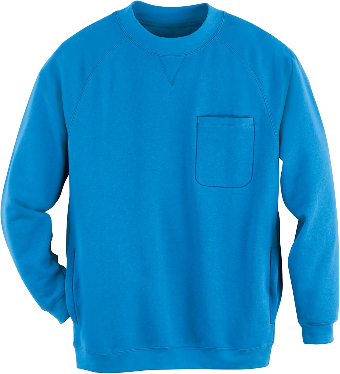 Cozy Crewneck Sweatshirt with Chest Pocket - Collections Etc