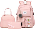 Women Casual Backpack Set for School and Daily Use in Pink