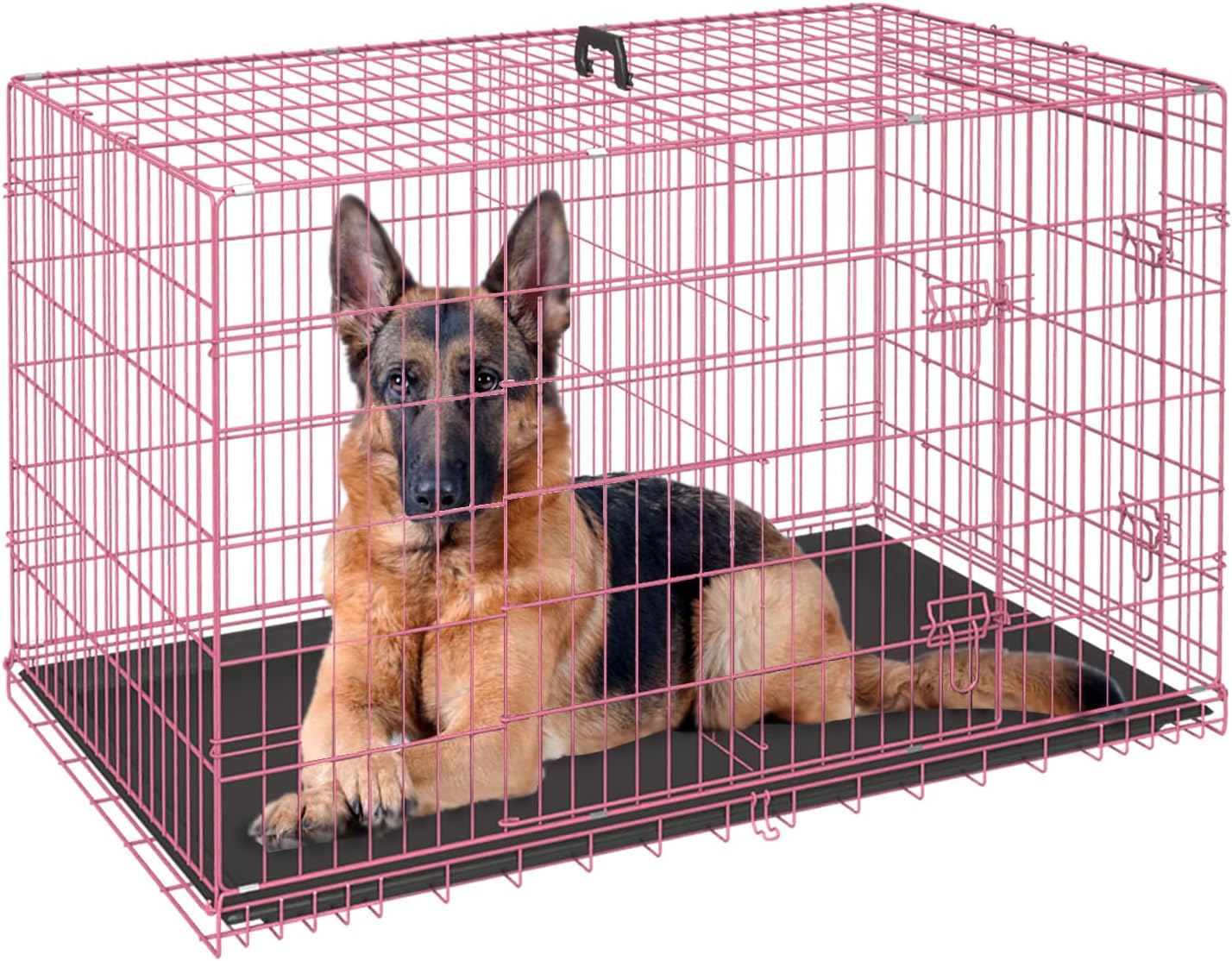 FDW Dog Crate for Large Dogs 48 Inch Folding Metal Wire Cage