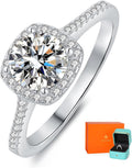Moissanite Engagement Promise Ring for Women - 18K Gold Plated 925