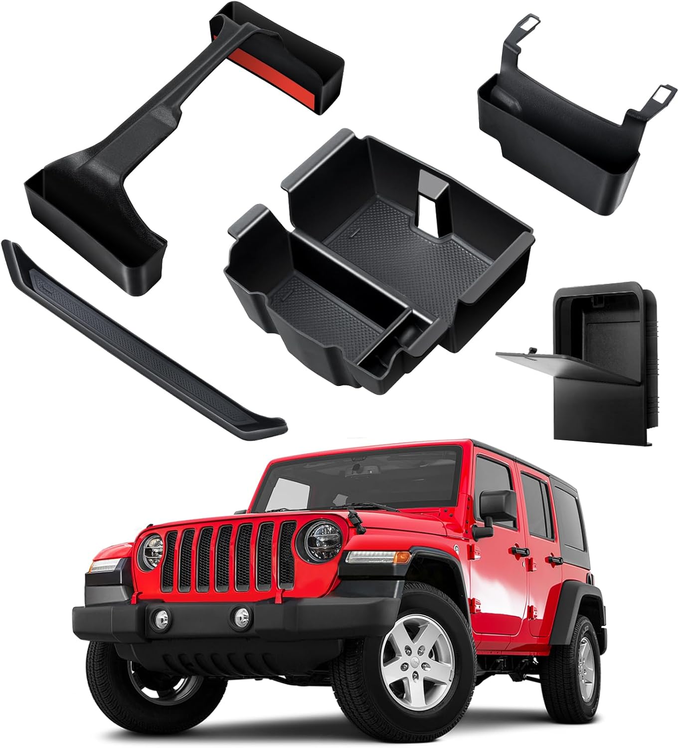 5PCS Center Console Organizer for 2024 2025 Jeep Wrangler JL