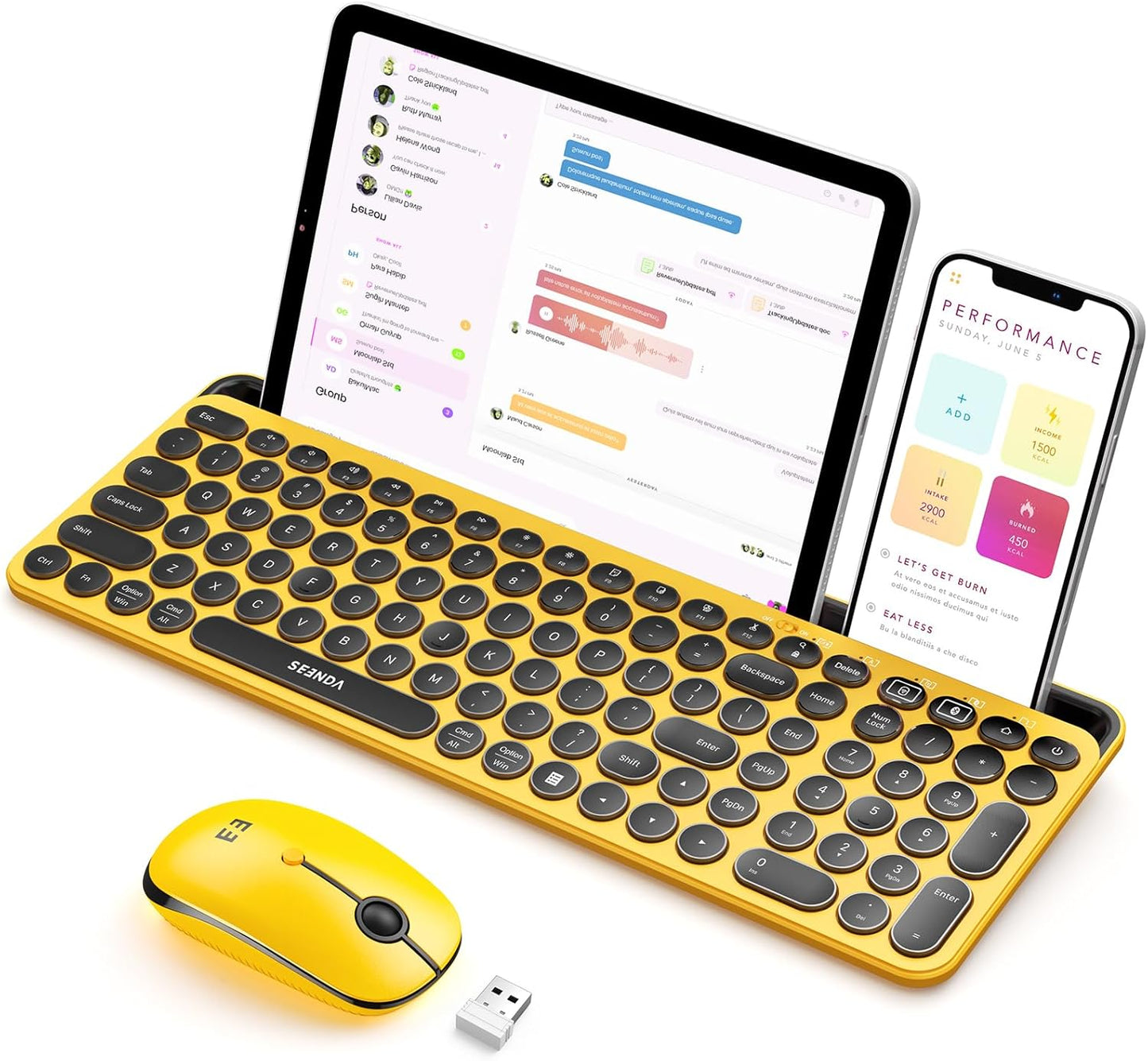 seenda Bluetooth Keyboard and Mouse for iPad - Multi-Device Setup