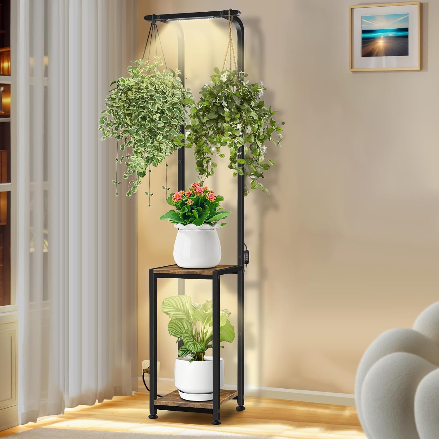 Indoor Plant Stand with Grow Lights for Stylish Plant Display