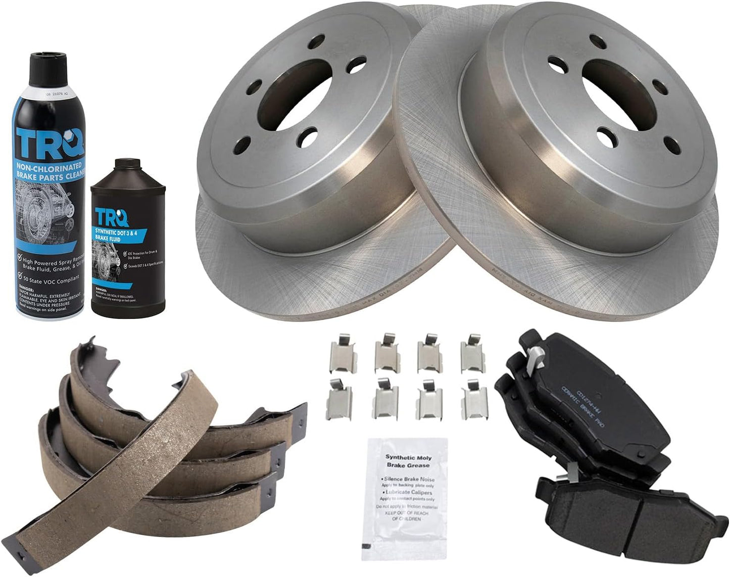 TRQ Rear Brake Pad & Rotor Kit for Dodge Nitro and Jeep Liberty