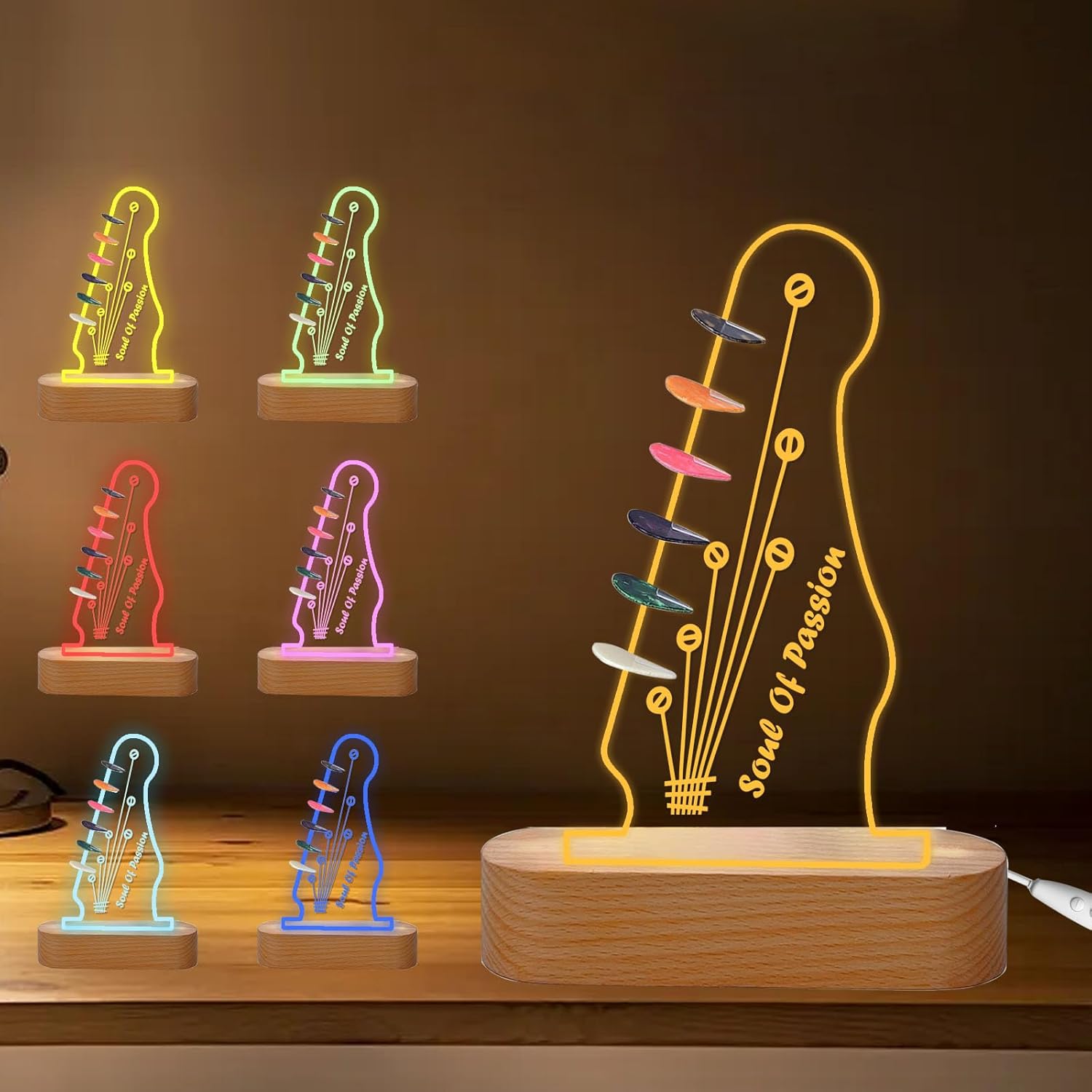 Rechargeable LED Guitar Pick Holder - Illuminate Your Performance!