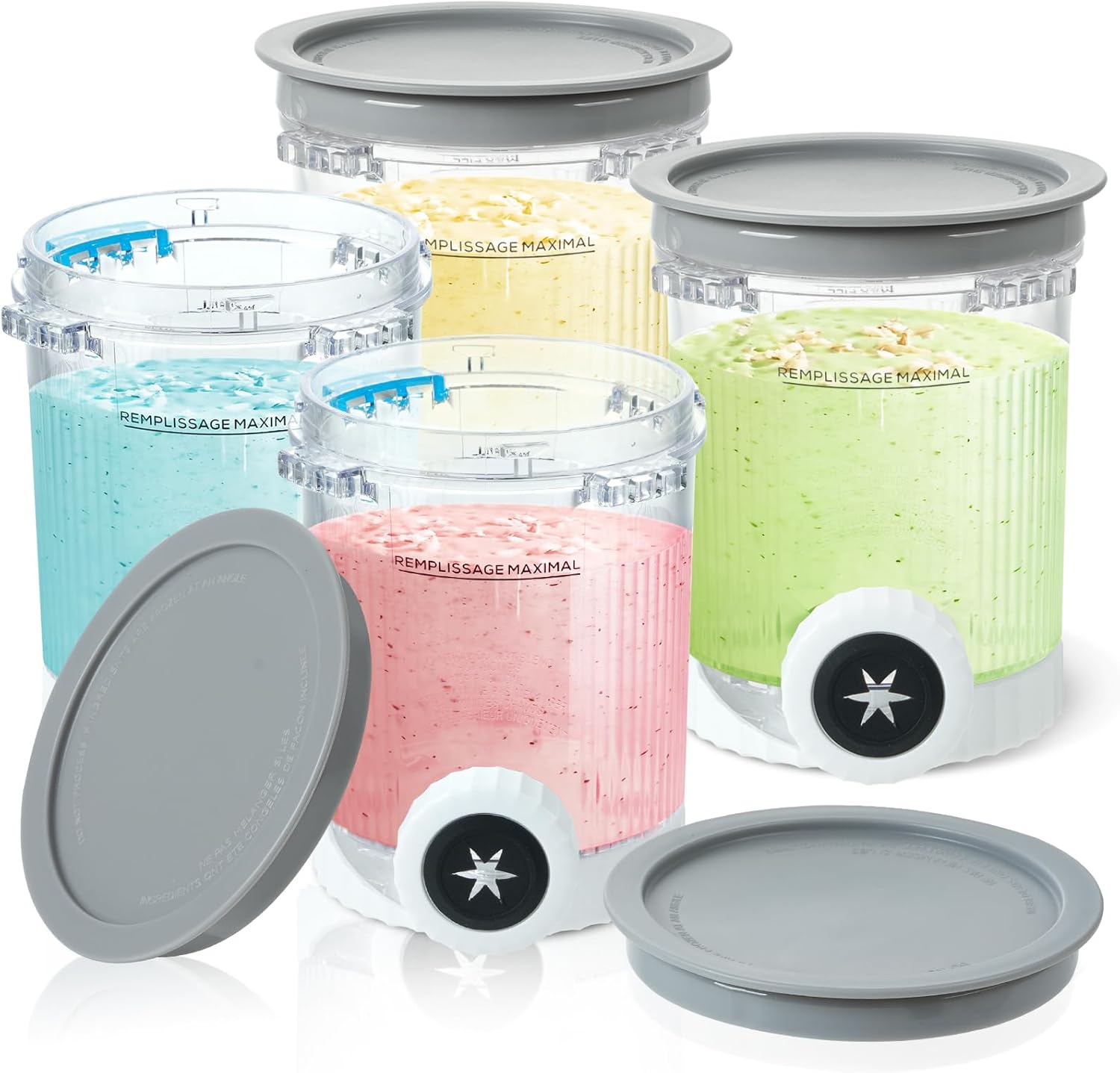 4 Pack Pint Containers for Ninja Swirl Ice Cream Makers - 16oz