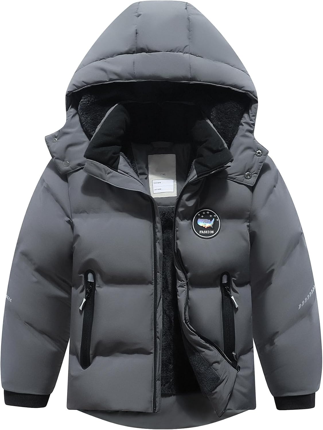 Kids Boy's Winter Coat Waterproof Fleece Lined Puffy Jacket