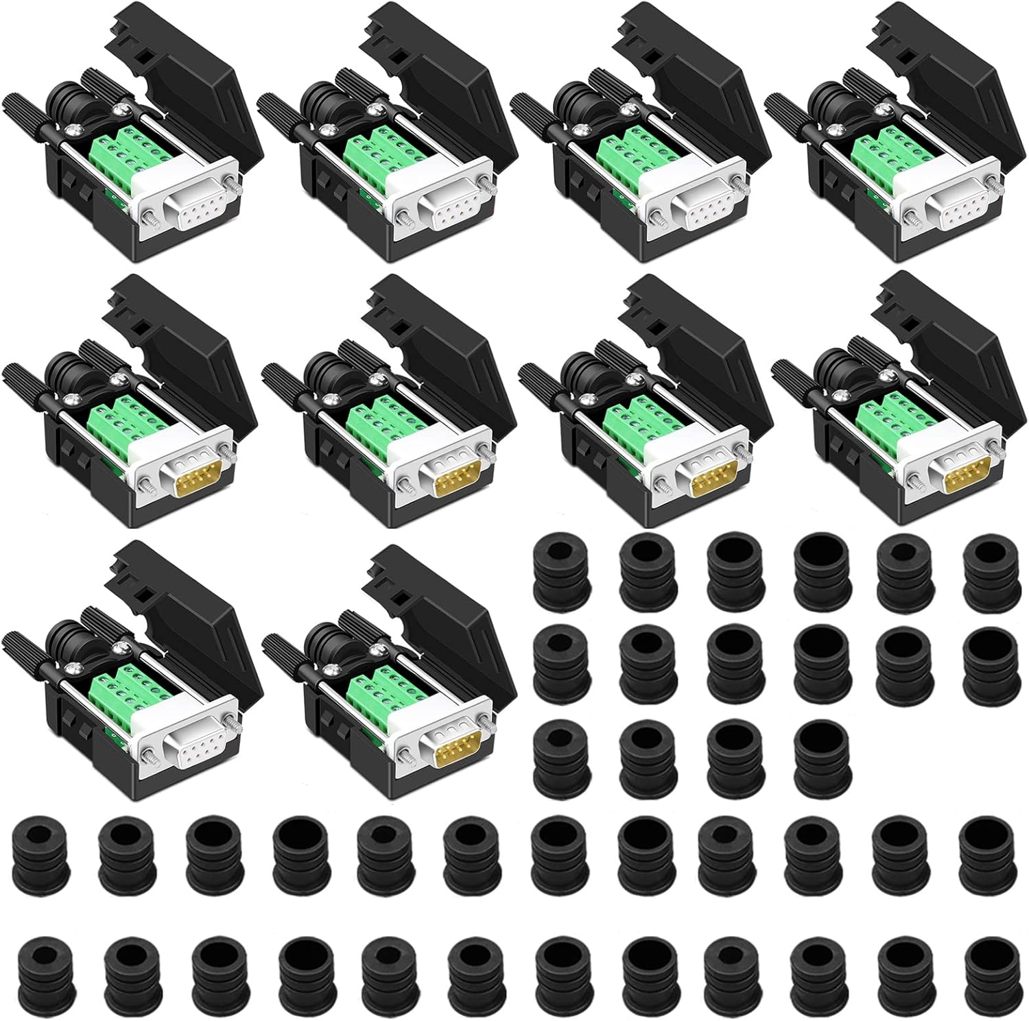10PCS DB9 Breakout Connector Set for Easy Serial Connections