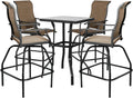 LEVELEVE Patio Bar Set 5pcs Swivel Bar Stools Outdoor Bistro - Stable