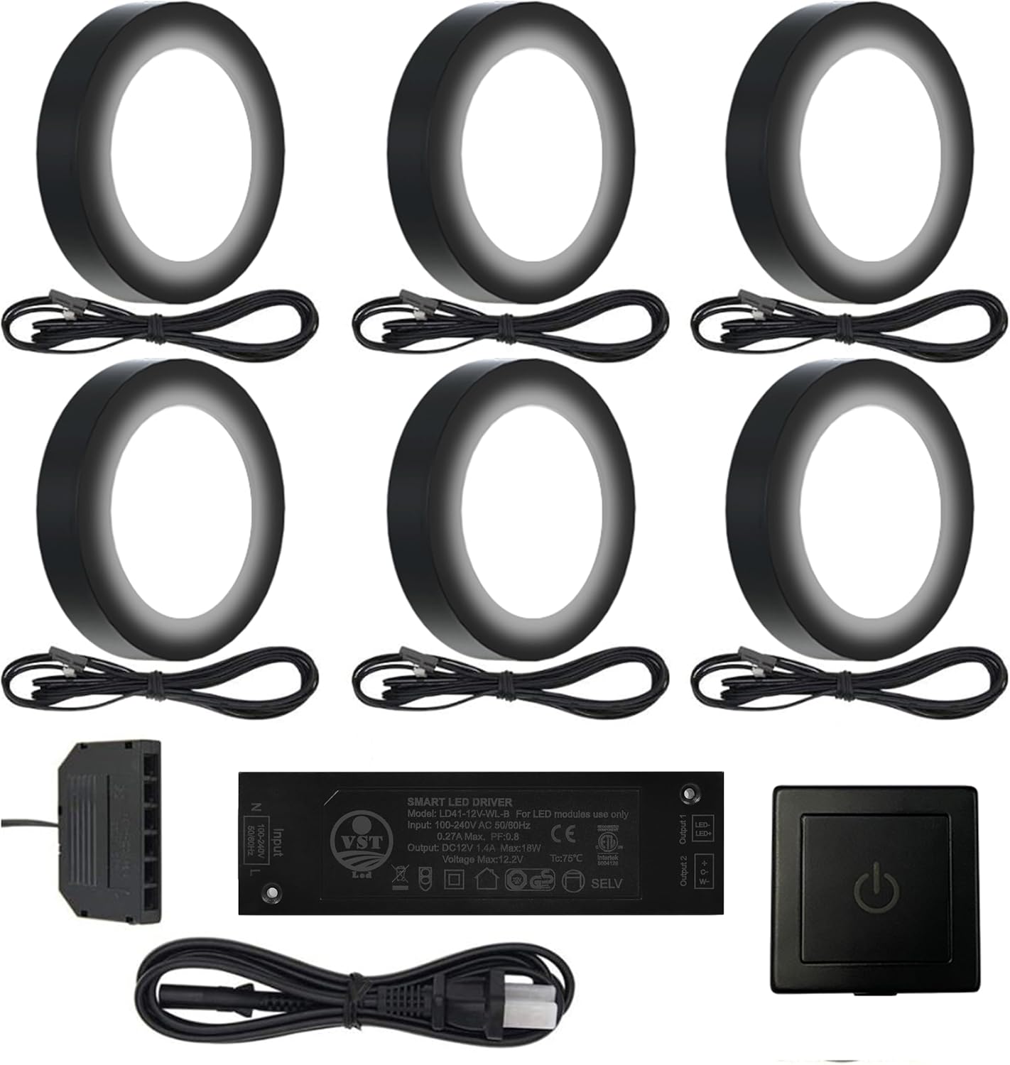 VST Under Cabinet Lighting with Touch Dimmer Switch for Home