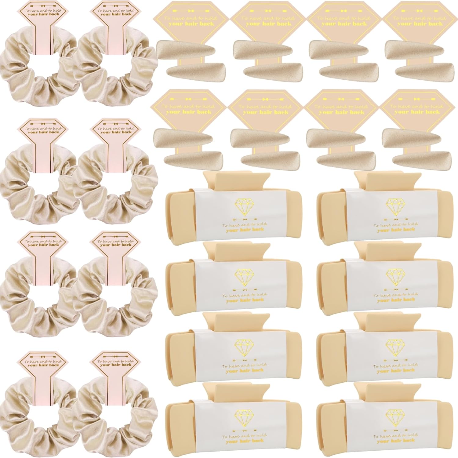Bridesmaid Scrunchies Proposal Gifts Set of 8 Hair Claw Clips