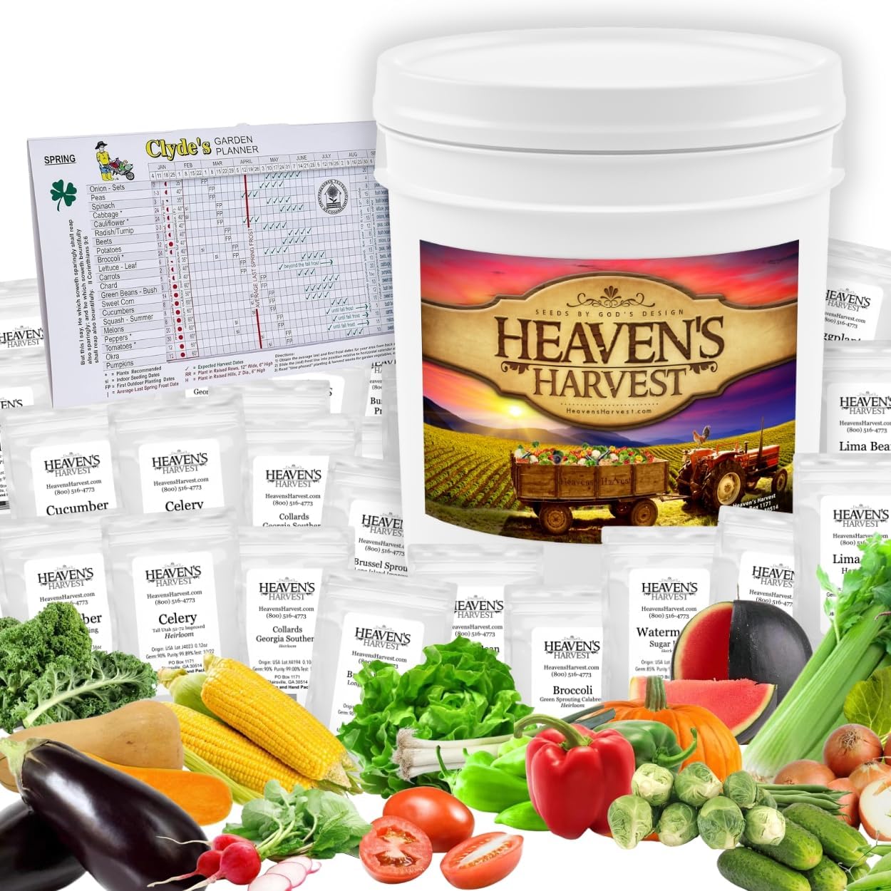 Heirloom Vegetable Seed Bank Kit for Homestead Garden Survival