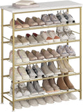 Shoe Rack Organizer 6 Tier for Closet Entryway - Compact Storage