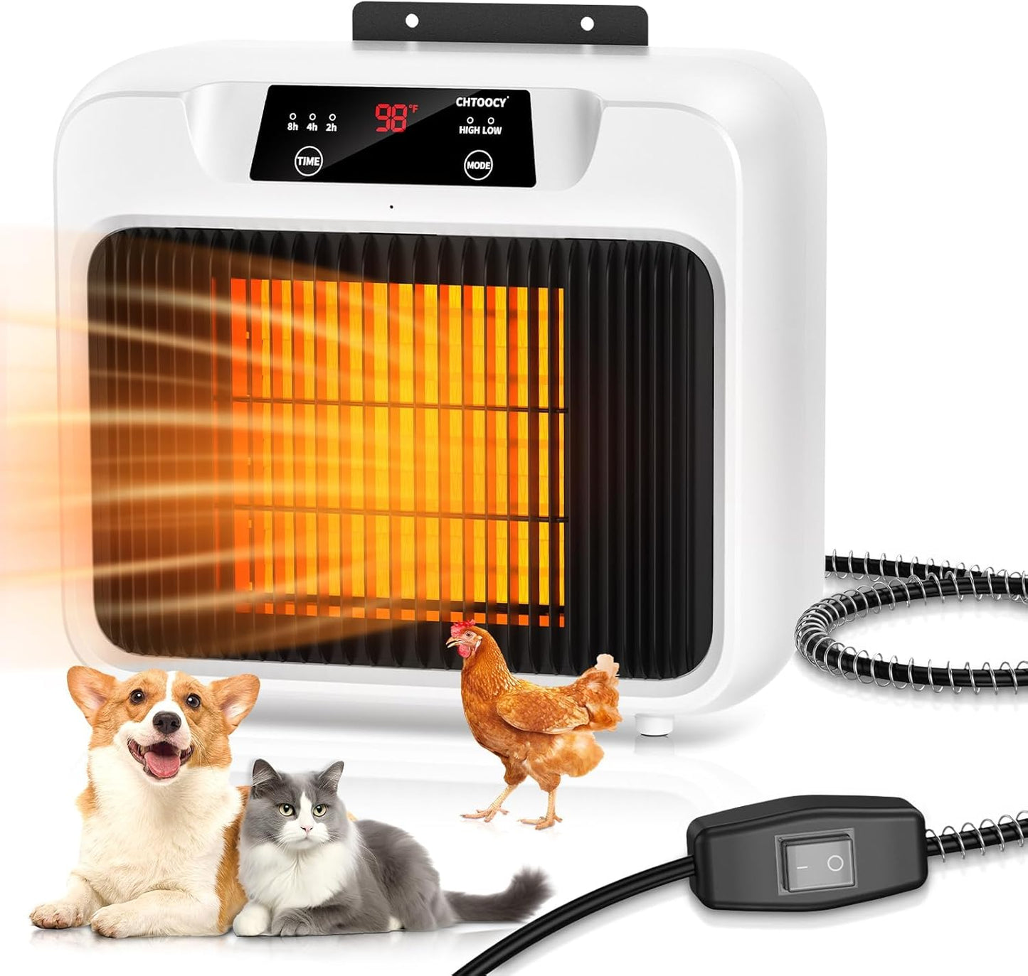 600W Dog House Heater with Custom Time Settings for Warm Winter