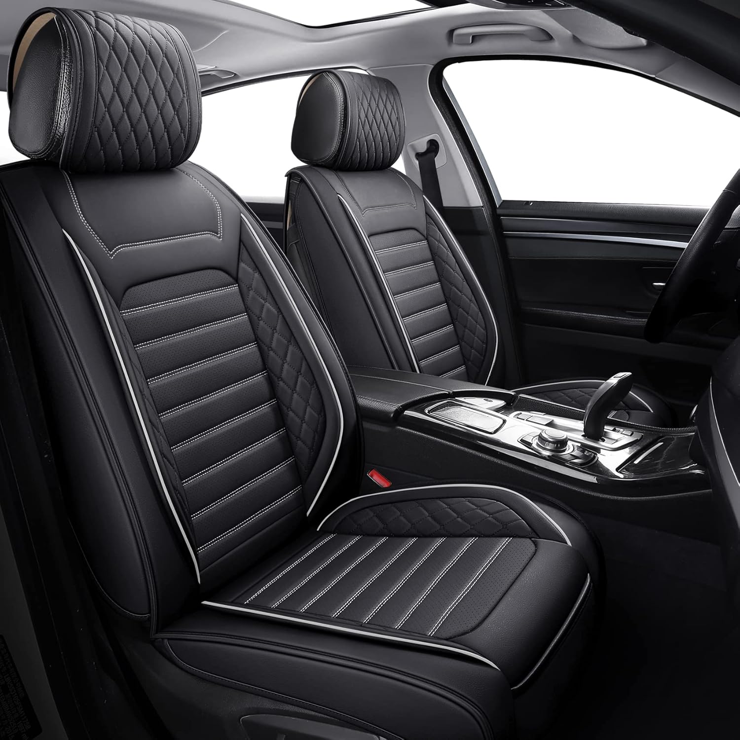 Aierxuan Leather Car Seat Covers Waterproof Universal Fit Full Set