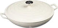 Enameled Cast Iron Covered Oval Casserole Skillet for Cooking