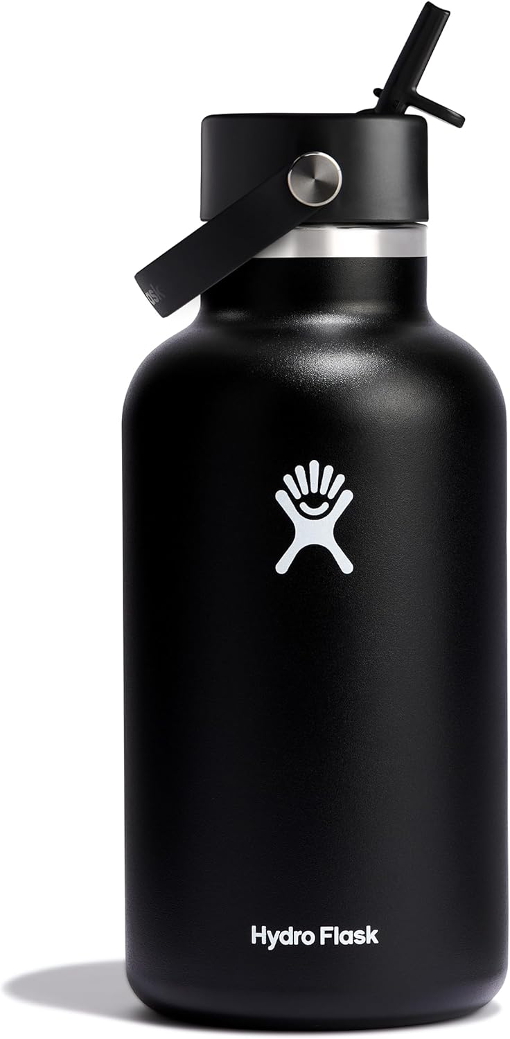 Hydro Flask Insulated Water Bottle with Wide Straw Lid - 64 Oz