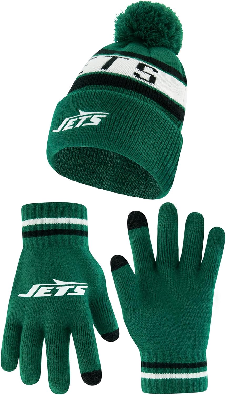 Ultra Game Youth NFL Super Soft Winter Beanie & Gloves