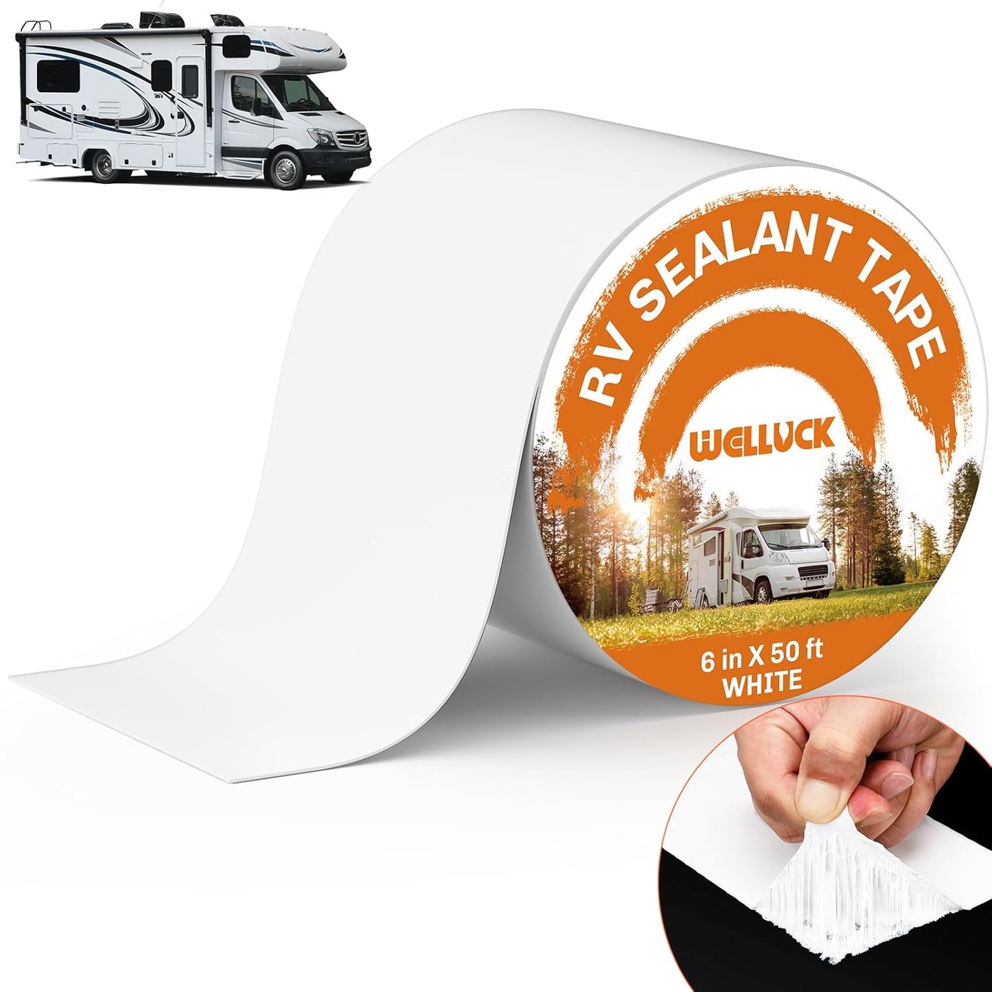 Waterproof RV Roof Tape by WELLUCK - 6x50' for Ultimate Leak Repair