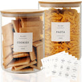 Set of 2 Large Glass Flour and Sugar Containers for Storage