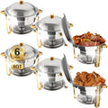 Beviliu 6QT Chafing Dishes for Buffet - 6 Pack Stainless Steel