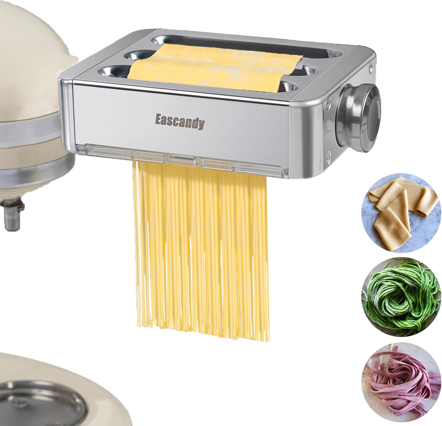 8-Gear Metal Pasta Maker Attachment for KitchenAid by Eascandy