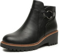 Womens Ankle Boots Chunky Low Heel Short Booties - Comfortable Wear