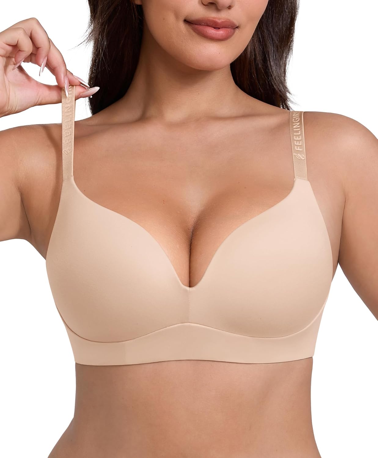 FeelinGirl Wireless Bras for Comfortable Push Up Support