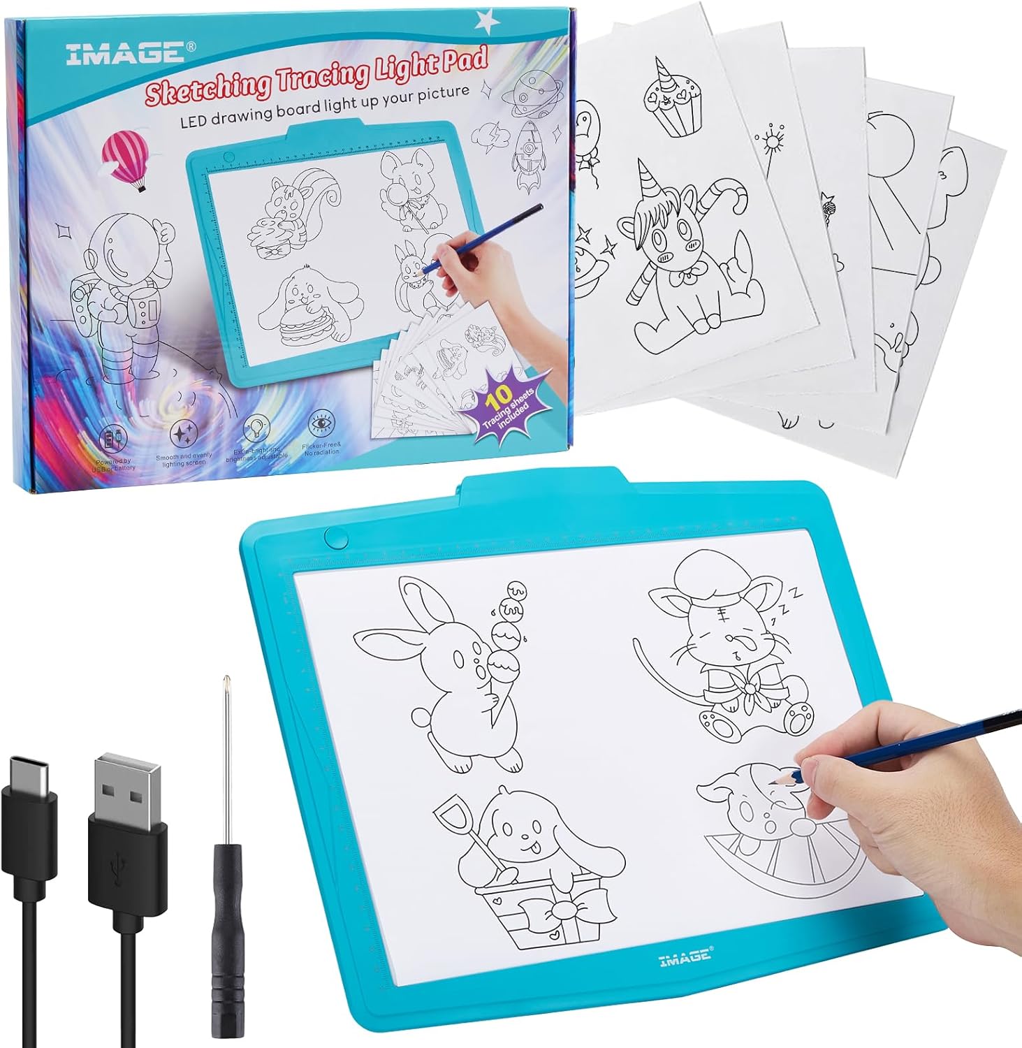 IMAGE A4 Tracing Pad: Dimmable LED Light for Drawing