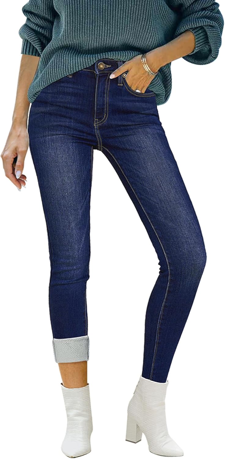 Luvamia Women's Fleece Lined Jeans for Winter Comfort and Style