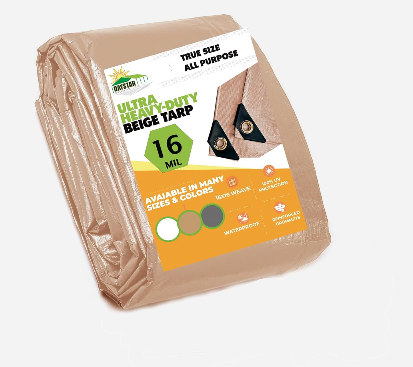 16 MIL Thick Ultra Heavy Duty Beige Tarp for All Your Needs