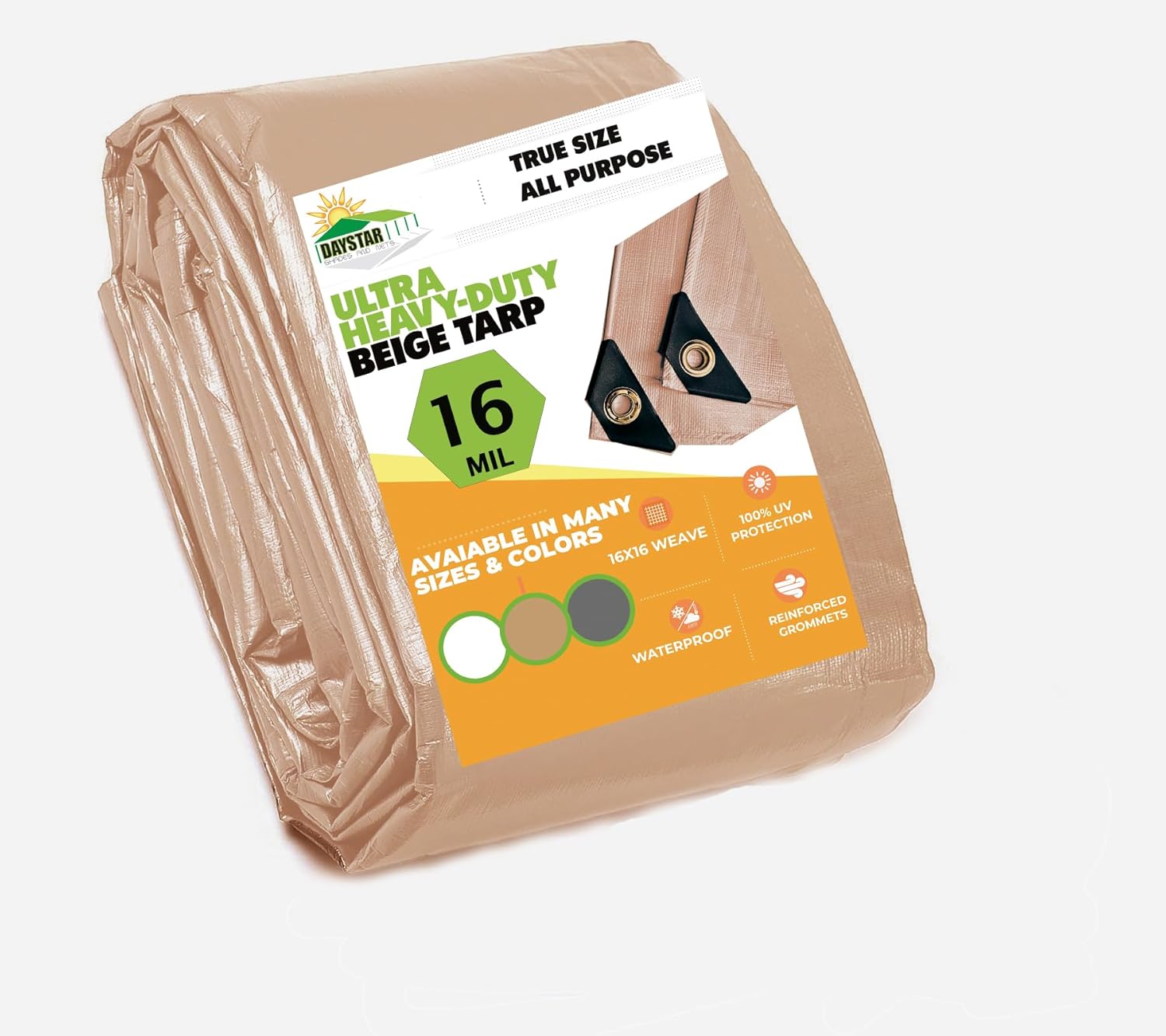 16 MIL Thick Ultra Heavy Duty Beige Tarp for All Your Needs