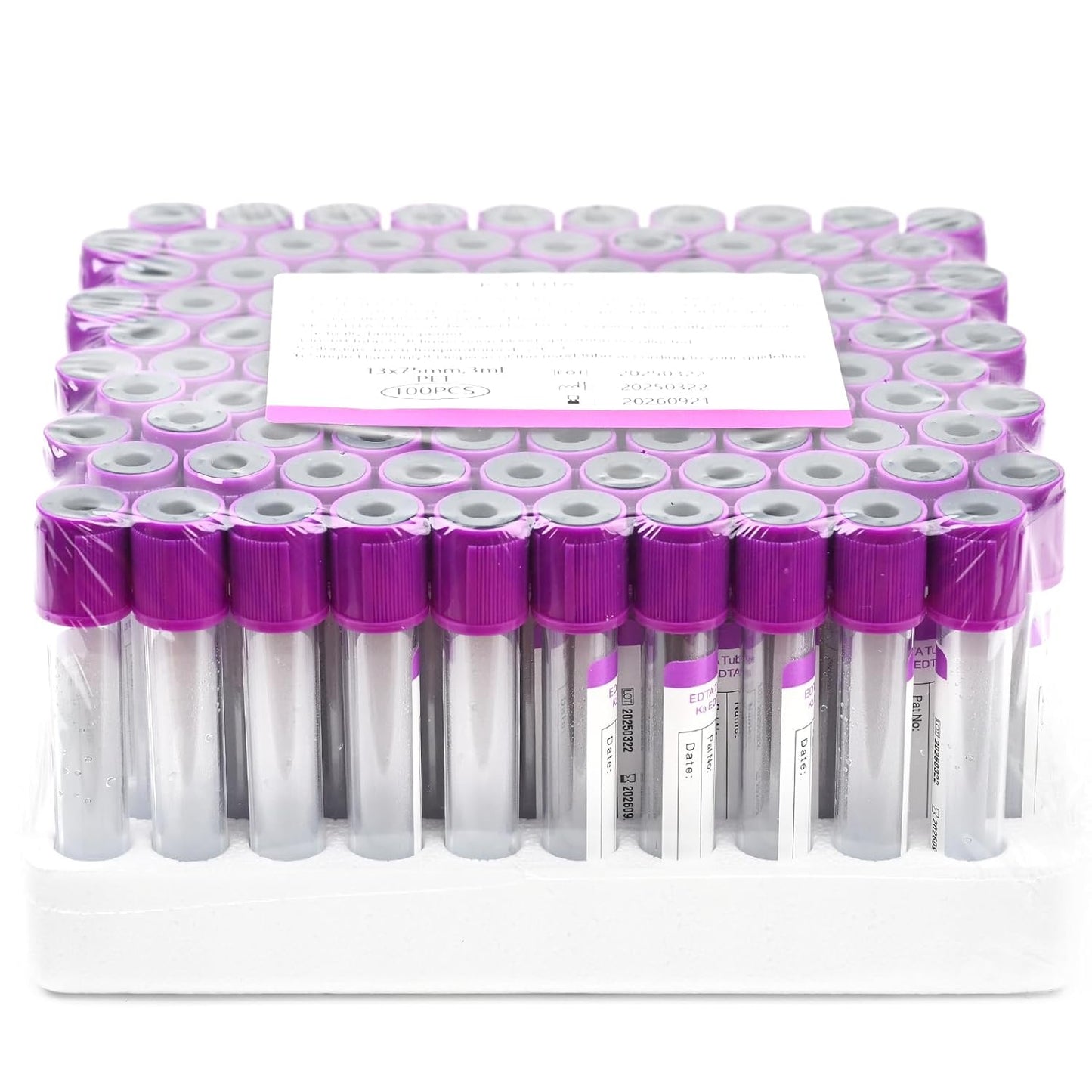Vacutainer Blood Collection Tubes for Veterinary Lab Tests 100 Pcs