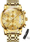 OLEVS Watches for Men Big Face Chronograph - Dress Two Tone
