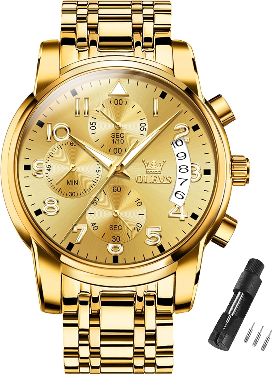 OLEVS Watches for Men with Date Luxury Big Face Waterproof