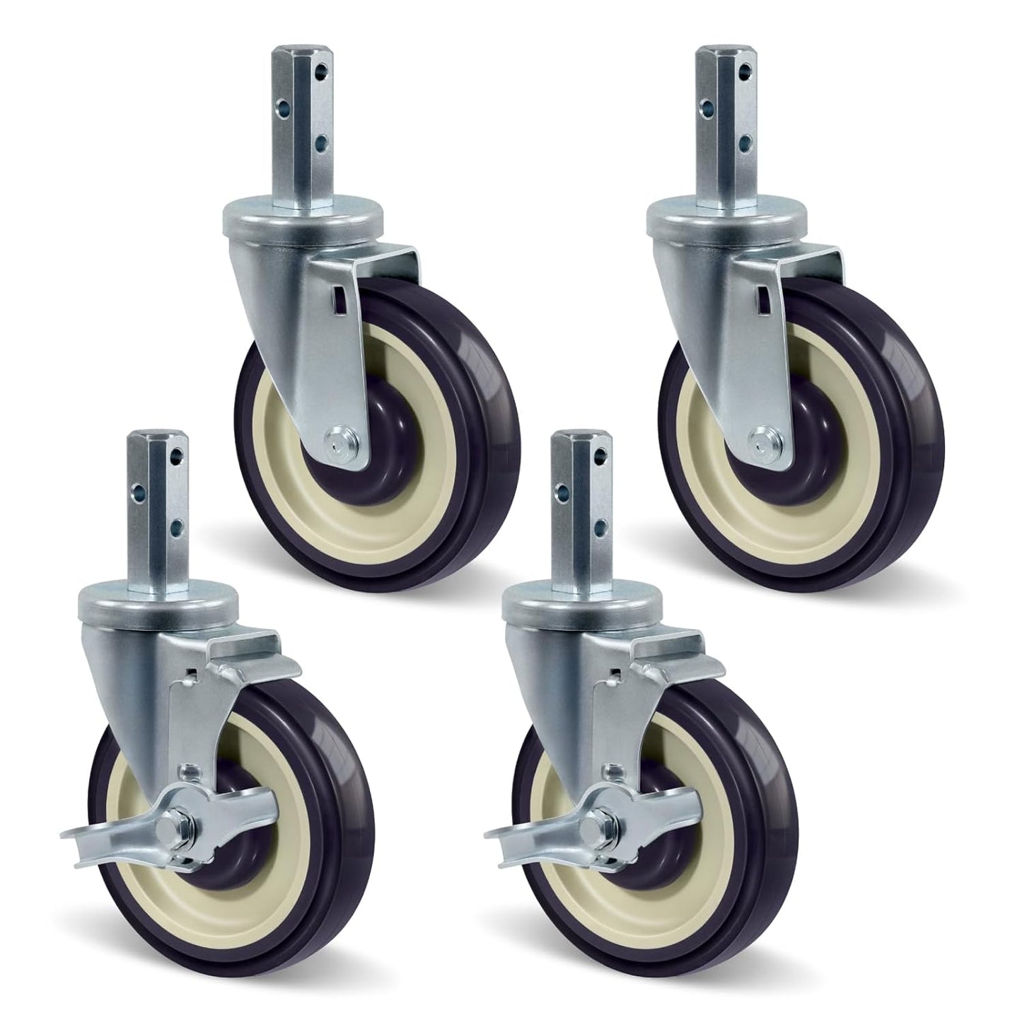 5 Inch Heavy Duty Caster Wheels Set of 4 for Smooth Mobility
