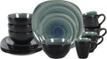 Stoneware Square 16pc Dinnerware Set - Modern Spinwash Blue