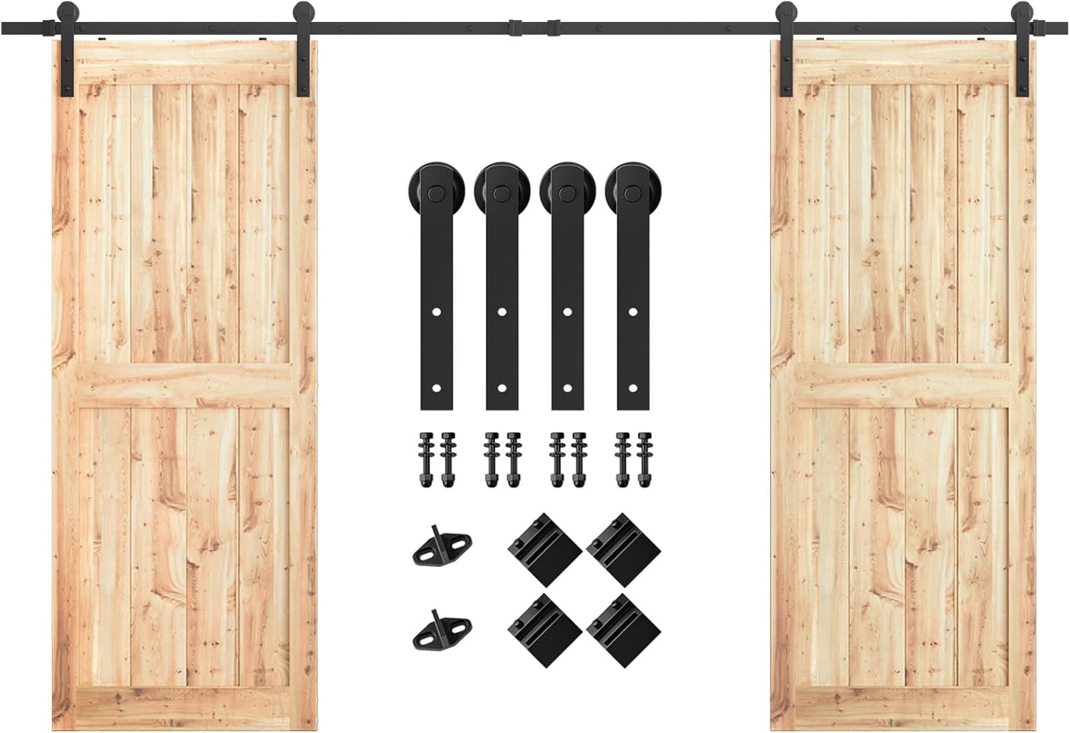 SMARTSTANDARD 11ft Heavy Duty Barn Door Hardware Kit for Home