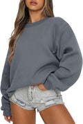 Womens Crewneck Fleece Oversized Pullover Sweatshirt - Cozy Everyday