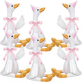 One Silly Goose Party Favor Set - 6 Plush Geese with Hats & Ribbons