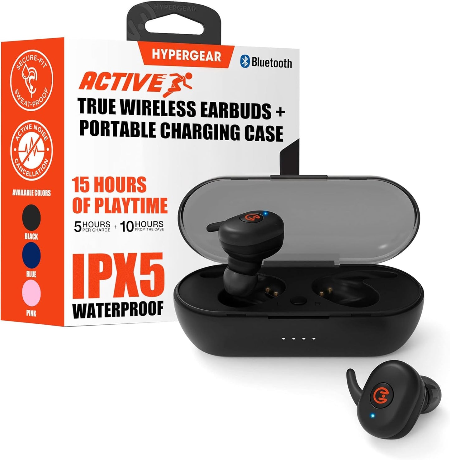 HyperGear True Wireless Earbuds - Waterproof Stereo with Noise Cancelling Mic