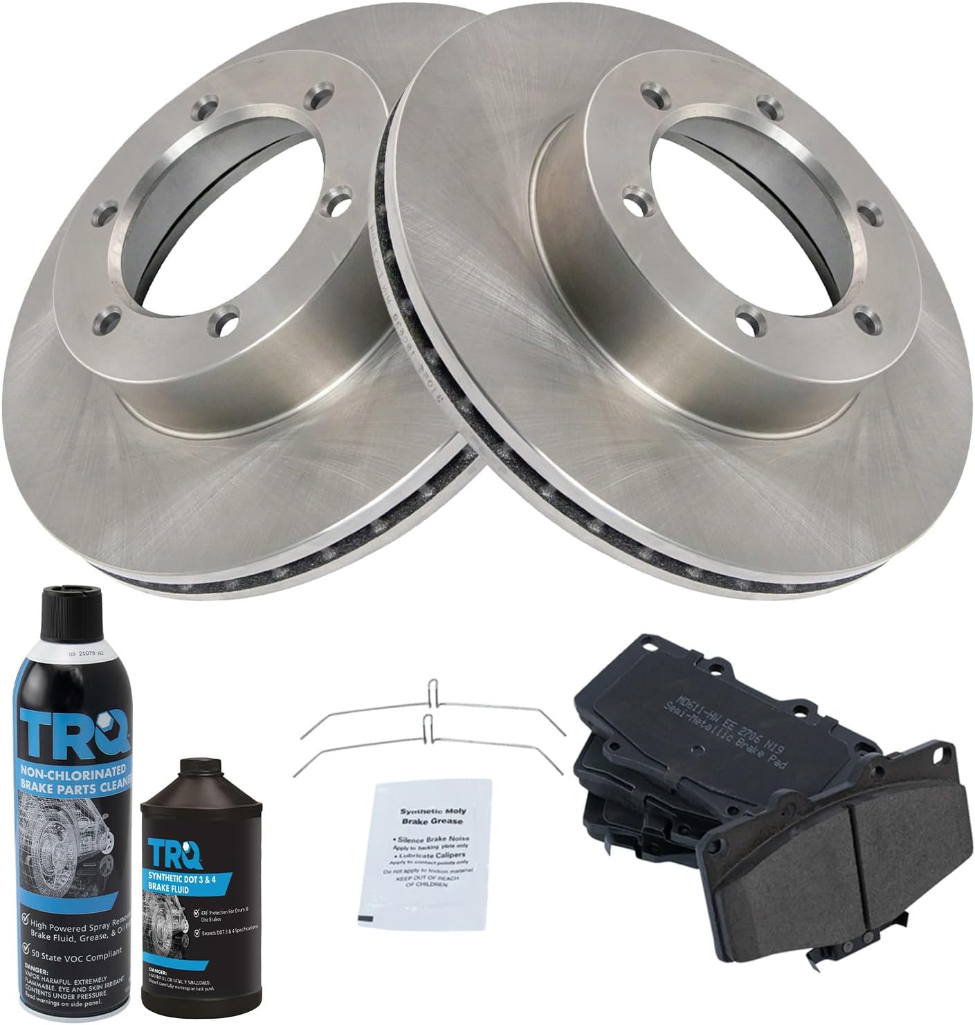 TRQ Front Brake Pad & Rotor Kit for 1992-1995 Toyota 4Runner
