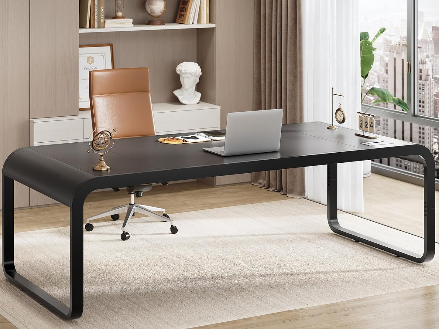 Modern Executive Desk with Cable Management - SEDETA