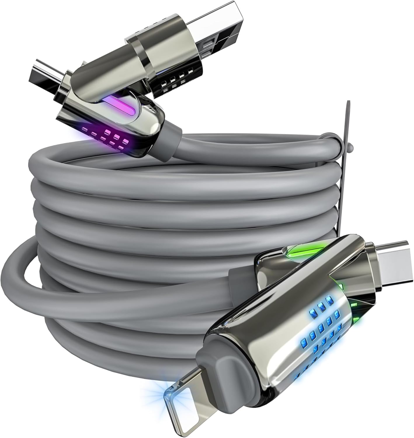 4-in-1 Fast Charging Cable with Breathing Light | HICAS