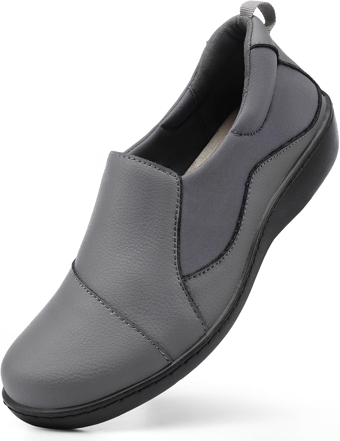 Women's Comfort Leather Loafers Cute Casual Slip On Walking Flats