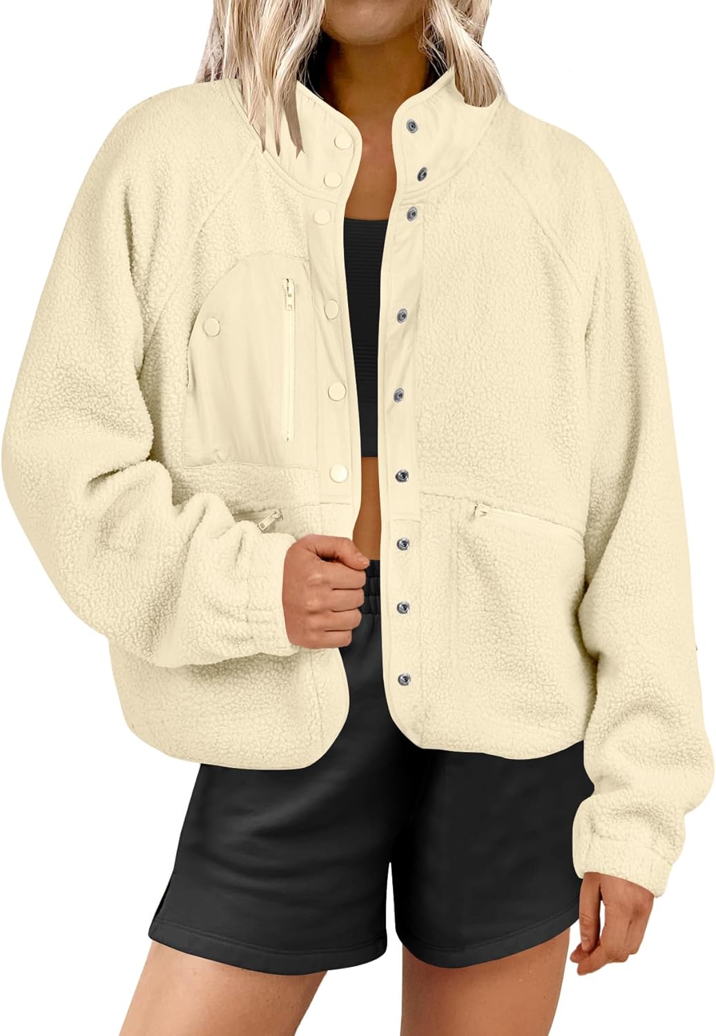 Womens Fuzzy Fleece Jacket for Fall Casual Style and Comfort