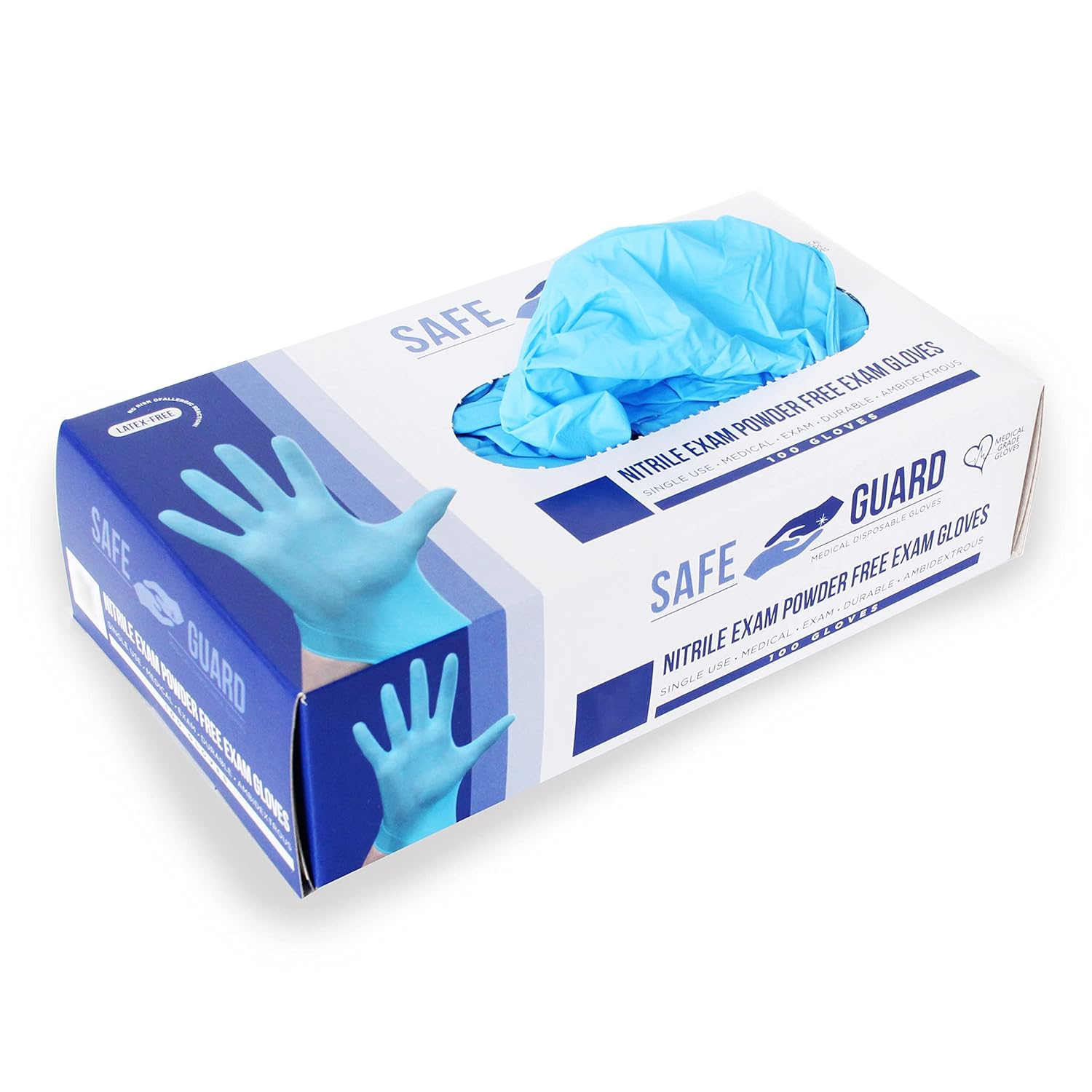 Safeguard Nitrile Gloves: 100 Count, Latex-Free