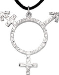 PRIDE Fashion Gender Symbols Large Transgender Pendant - Sterling