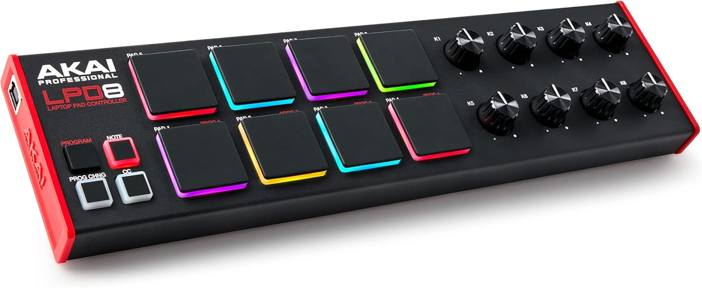 AKAI Professional LPD8 USB MIDI Controller with 8 RGB Pads