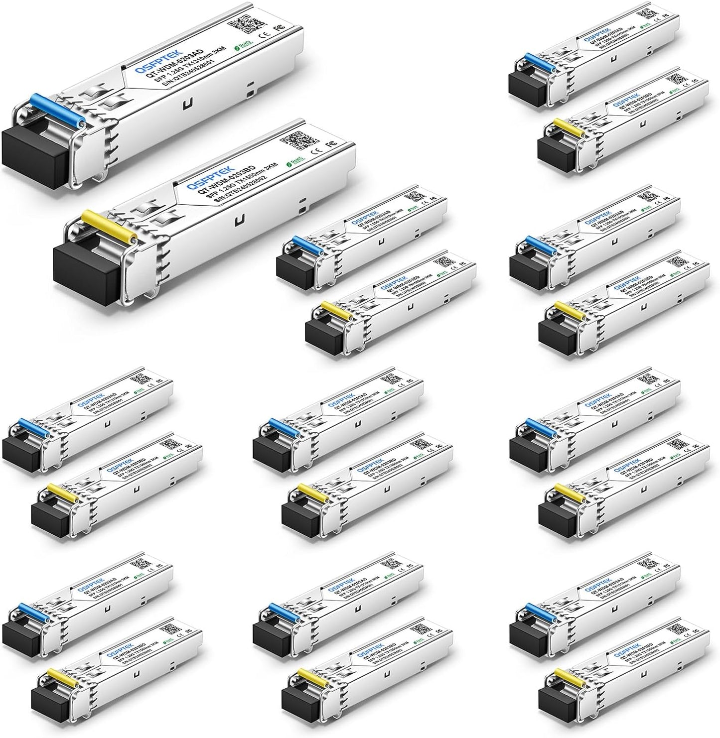QSFPTEK 1.25G SFP Module for 1000Base-BIDI WDM Transceiver